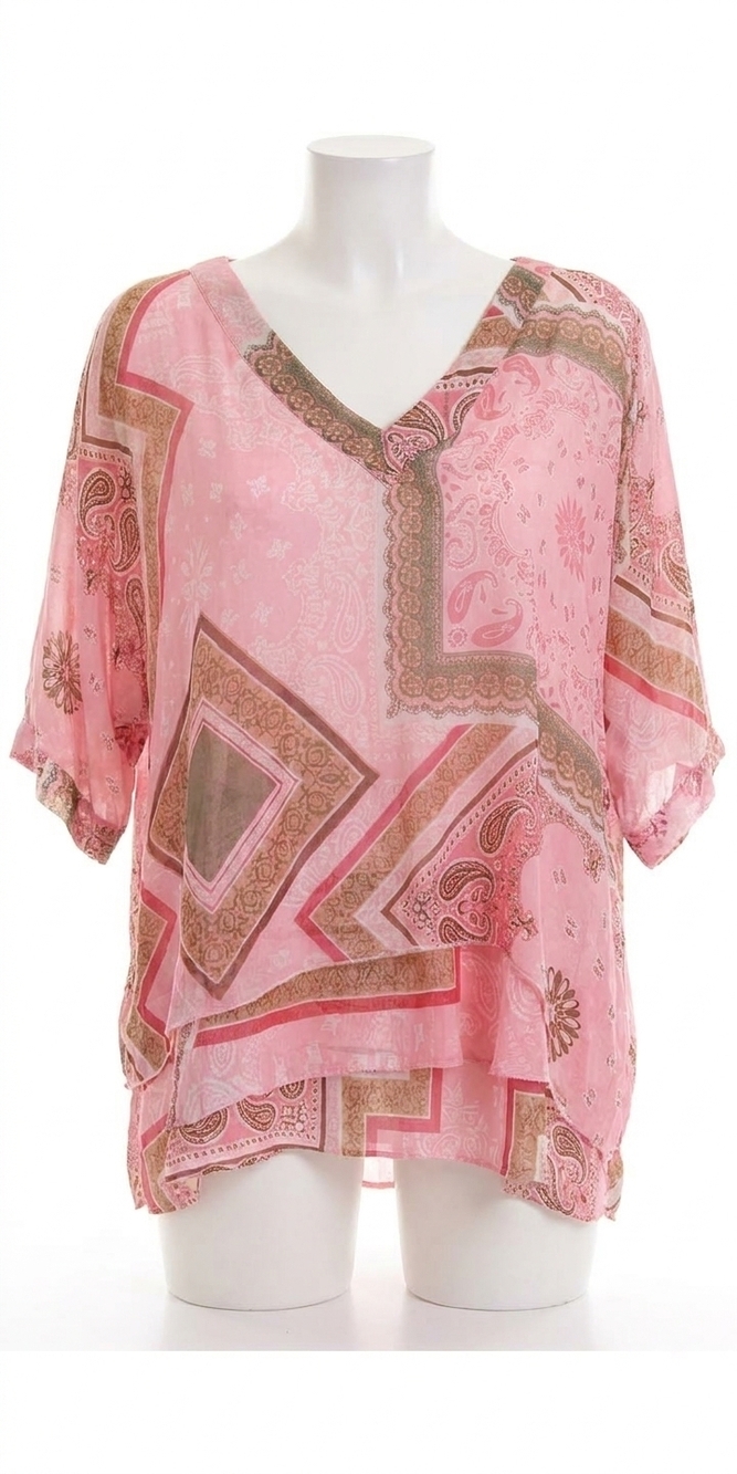 NEW GIGI MODA diana bandana blouse in pink